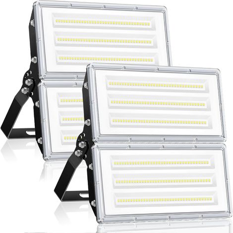 Projecteur LED Extérieur 200W 2 Pièce, 2 en 1 20000LM 6500K Spot LED Extérieur mit Transformateur, IP67 Étanche Éclairage de Sécurité pour Jardin, Terrasse, Garage, Usine, Sites Sportifs
