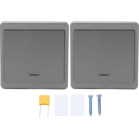 Interrupteur sans fil 1 gang ABS gris pour appareils domestiques 170-240V - Commande à distance intérieure pour maison (1/5)