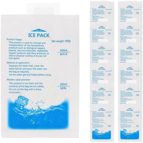 Packung mit 30 tragbaren Kühlakkus für Lebensmittellieferungen, wiederverwendbar. – 21,50 x 12,00 x 0,05 cm (1/4)