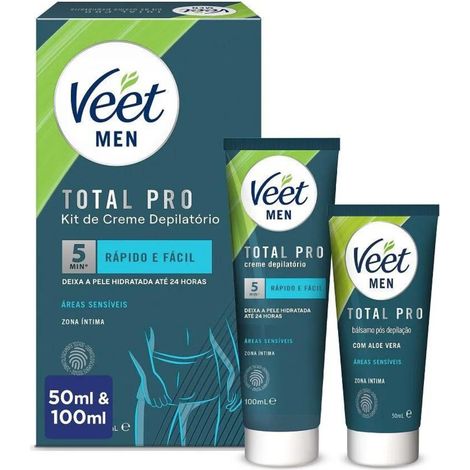 Crema depilatoria íntima Veet Total Pro 100 ml + Bálsamo 50 ml (1/2)