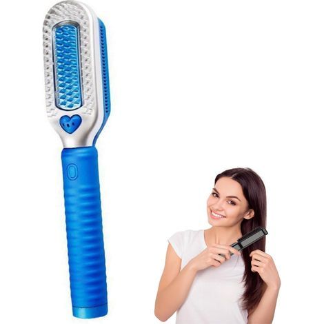 Peigne à cheveux électrique pour femmes, peigne à glace froide, peigne de soin des cheveux à ions négatifs, peigne de séchage des cheveux lissant (1/4)