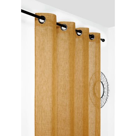Voilage aspect givré 145x240cm "Freeze" - 145x240cm - Moutarde (1/2)