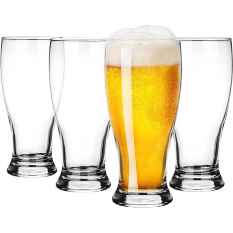 4er-Set Biergläser, 500 ml, Weizenbierglas, Pilsnerglas, Biergläser für Bier, Bierkrug, Bierkrug, spülmaschinenfest (1/5)