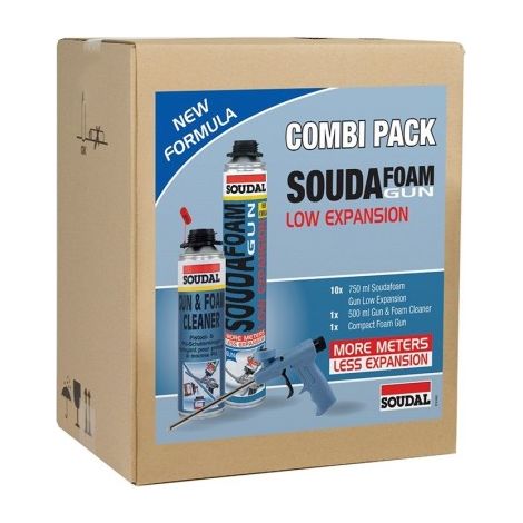 Soudal Combibox Soudafoam Low Expansion GUN 750ML 10+1+1