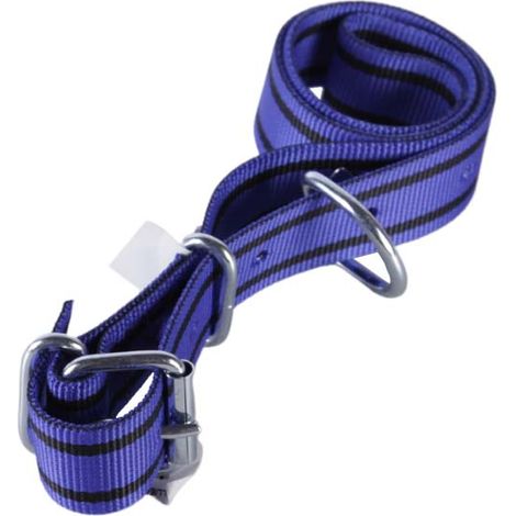 Collier en nylon double 125 x 4 cm bleu