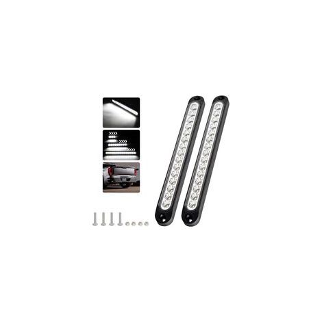 (blanc)2 pièces barre de feux de freinage 15 Led, 12-24V barre d'éclairage arrière étanche pour feux de jour dynamiques pour voiture, suv, rv, camion, remorque (1/5)