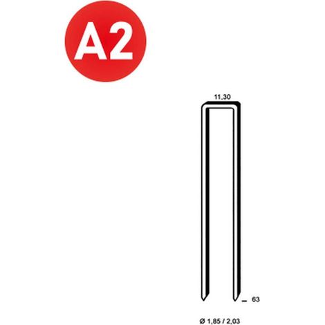 5 000 Agrafes Q-63 Inox - 11.3x63x1.85x2.03 mm - D-Work