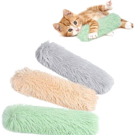 Coussin Jouet Pour Chat - Plume De Chat En Peluche Rempli De Herbe À Chat - Jouet Interactif Pour Lécher, Chasser Et Mâcher - 3 Couleurs (1/5)