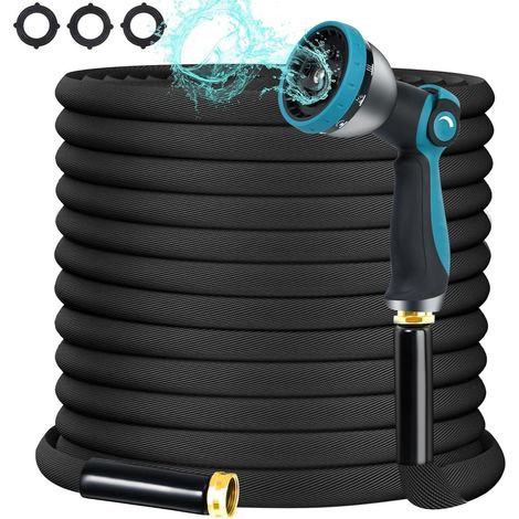 Tuyau Jardin US Standard 15m (50ft), Pistolet Zinc 10 Modes, Kit Tuyau Haute Pression pour Lavage Auto et Arrosage (1/5)