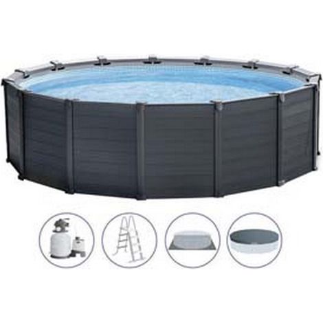1PZ PISCINA "PRISMA FRAME GW" ROTONDA TEL. PORTANTE POMPA CM.549X122H
