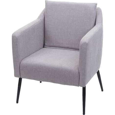 [NEUWERTIG] Lounge-Sessel HHG-707a, Sessel Cocktailsessel Relaxsessel Stoff/Textil hellgrau