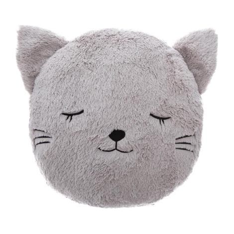 Cuscino gatto grigio per bambini d28cm - Atmosphera créateur d'intérieur