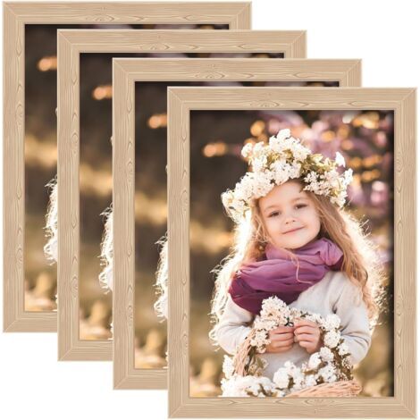 Lot de 4 cadres photo, format A4, 21 x 29,7 cm, modernes, our murs et tables, format portrait ou paysage