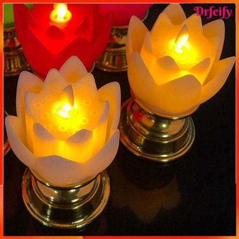 Lotus LED-Lampe – Standardmodell – Mehrfarbig – Oszillierender Docht – Batteriebetrieben (1/5)