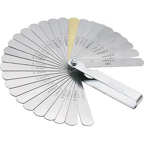 Jauge d'Épaisseur,32 Lames Jeu Cale Soupape En Acier Inoxydable, Marquage Métrique/impérial, Pour Mesurer L'écart Largeur, Pour la moteur/bougie/soupapes. (1/5)
