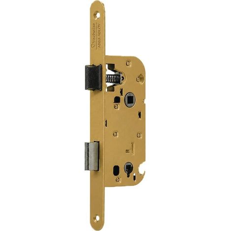 Serrure à larder D13 universelle bronze VACHETTE - Bec-de-cane à condamnation et clé L sans gâche - 40 mm