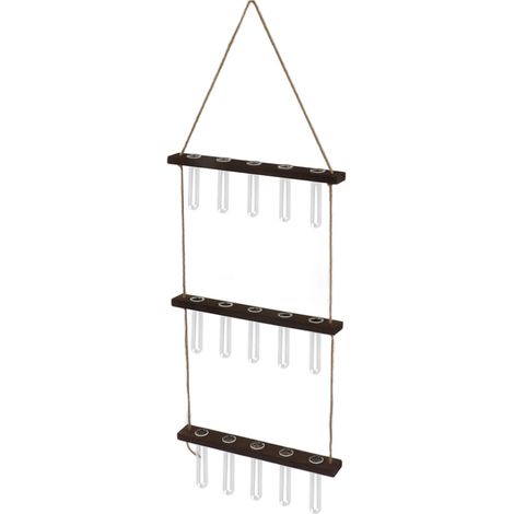 Terrarium mural à 3 niveaux avec 15 tubes à essai, support de suspension, pour observer la croissance des plantes et faire germer des plantes. Style rétro. (1/5)