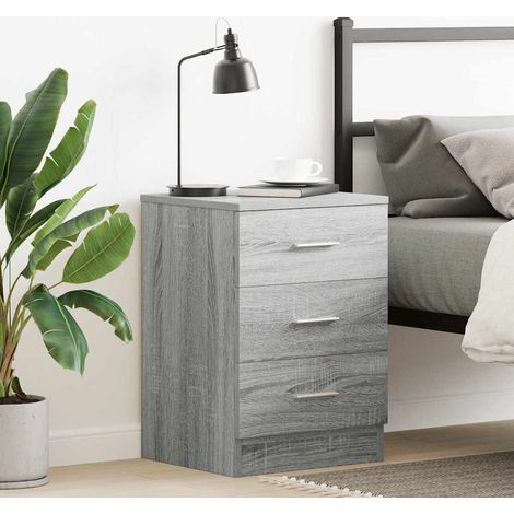 vidaXL Bedside Cabinet Grey Sonoma 38x35x56 cm Engineered Wood (1/5)