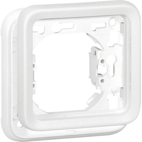 Legrand 070792 Support Étanche Plaque 1 Poste, Plexo Composable, Blanc Artic Antimicrobien
