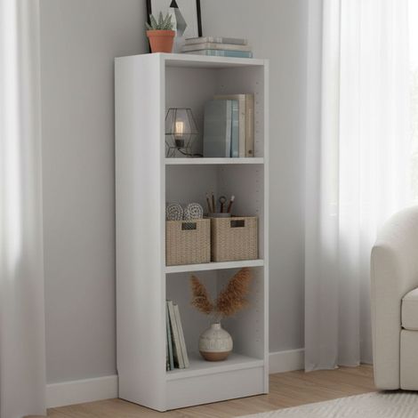 Dmora Librería con tres baldas, color blanco, 40 x 107 x 26 cm, con embalaje reforzado (1/5)
