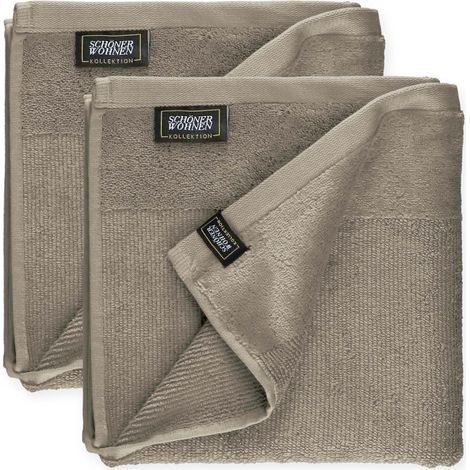 SCHÖNER WOHNEN Handtuch SENSE - 2er Set 50x100 cm, Sand