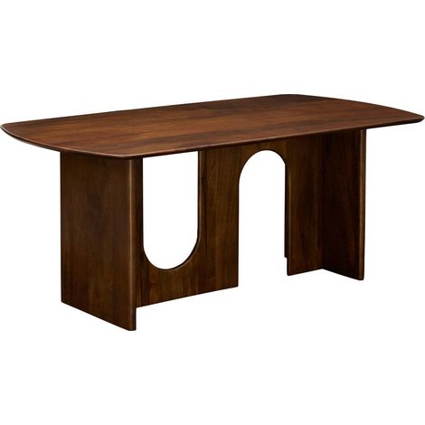Table à manger Shelty rectangulaire 90x180cm 6 places marron - Atmosphera créateur d'intérieur (1/5)