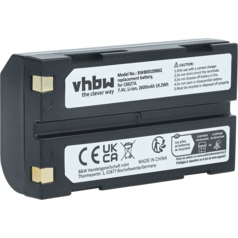 vhbw Akku kompatibel mit Trimble R8, R7, R8 Model 3 Receiver, R8 Model 2 Receiver, R8 Receiver, R8 Model 4 Receiver Kamera (2600 mAh, 7,4 V, Li-Ion) (1/5)