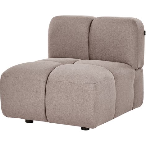 Sillón modular seccional 1 plaza sin reposabrazos tapizado en tela gris pardo Maksaberg (1/5)