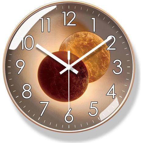 30cm Silent Wall Clock with Modern Design, Rose Gold (1/4)