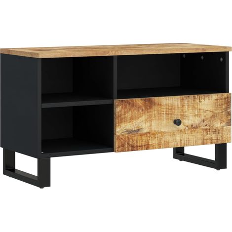 Meuble TV 80x33x46 bois de manguier et d'ingénierie (1/5)