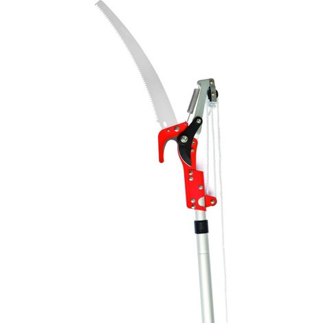 FPLUS cortarramas c/pert.1.5-3 mts j496 , Altuna J496 Tijera cortarramas + serrucho con pértiga DE 1.5+1.5 Metros, Aluminio, Negro, Rojo, 195x23x4 cm