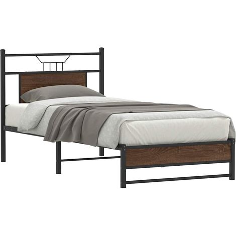 Bettgestell ohne Matratze Braun Eiche 90x190 cm Holzwerkstoff