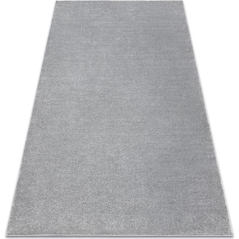 Teppich SOFTY glatt, einfarbig grau grey 60x100 cm