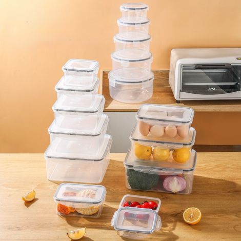 Boîte De Rangement Alimentaire - Boîte De Conservation Hermetique En Plastique - Pour Cuisine Et Fruits - Capacité 2500 Ml - Lot De 5 Pièces (1/5)