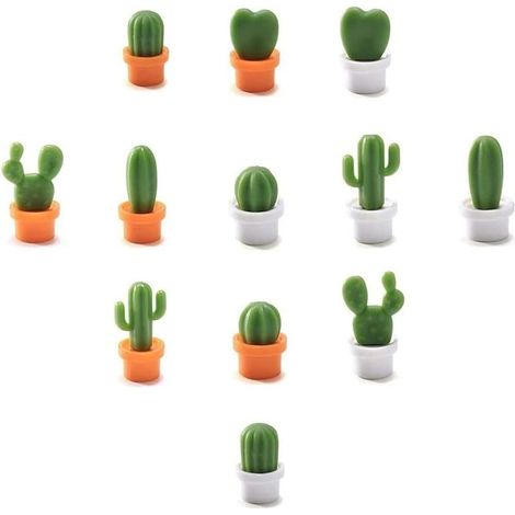 Aimants de réfrigérateur décoratifs parfaits pour la maison, le bureau, un usage personnel 12Pcs Cactus 12 cactus. (1/5)