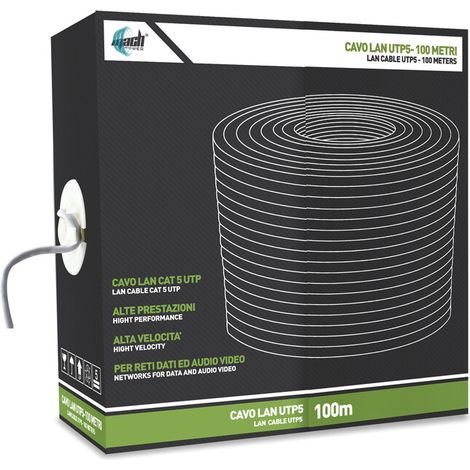 CAVO LAN UTP CAT. 5 CCA 0,50 MM 305 M GRIGIO