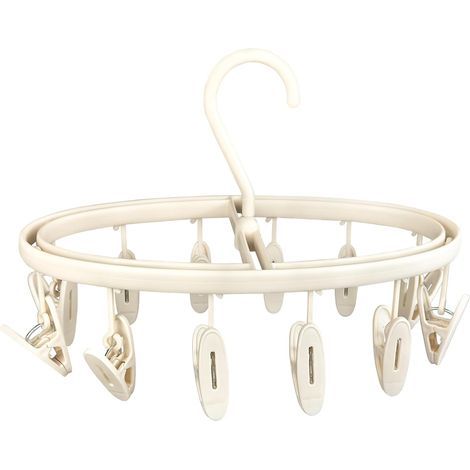 Séchoir à Linge Pliable de Qualité Supérieure avec 12 Clips, Séchoir à Linge Portable Mini Gain de Place, Ultra Léger et Pliable Parfait pour Déplacement, Voyage, Camping (1/5)
