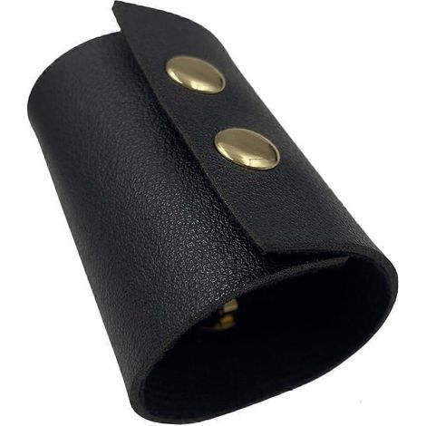 Élastiques à cheveux en cuir, élastiques à cheveux en cuir pour queue de cheval, bandeaux simples, accessoires pour cheveux pour filles-6.00X4.10X3.30CM-Black (1/3)