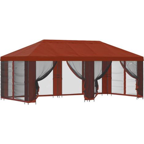 Un kiosque à parois latérales, 6 x 3 mètres, en terre cuite. (1/5)