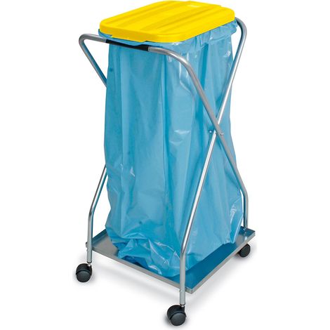 BRB Müllsackständer mit Rollen, für 70-120L Säcke (gelb, einfach) (1/2)