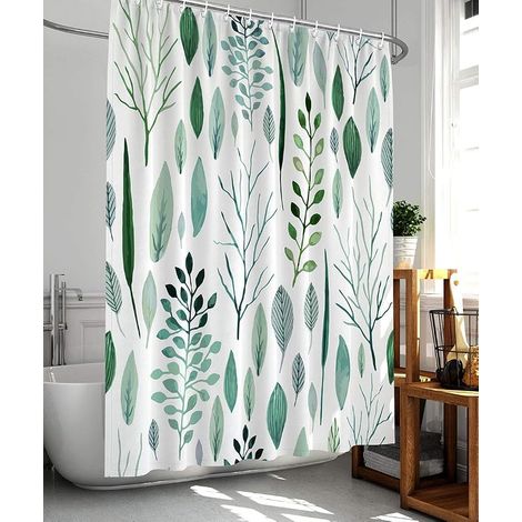 Filiyano-Rideau de douche à motifs floraux, rideau de douche tropical, rideaux de douche en tissu imperméable pour salle de bain (1/5)