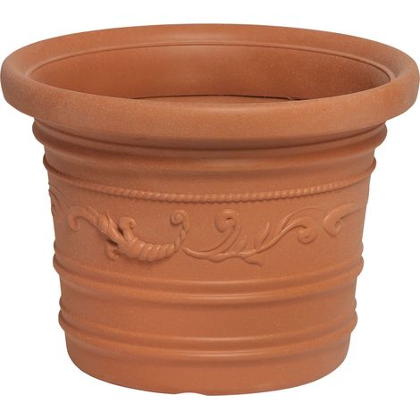 Vaso Prestige in resina festonato decorato 45x35 cm per piante fiori balconi e terrazzi