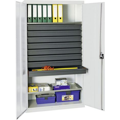 Stumpf  armadio  attrezzi  e  materiali  Serie  3000  grigio  chiaro  +  8  cassetti  100  mm  +  2  ripiani  estraibili  continui  -  3008107