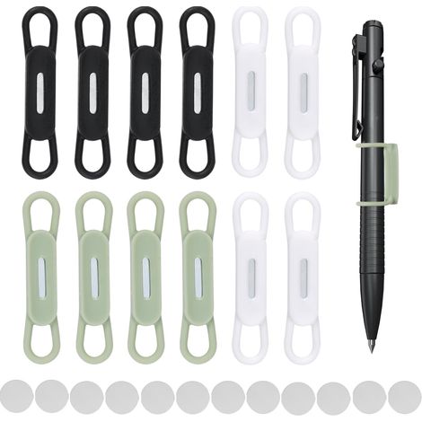 12 Pièces Porte-Crayons Magnétiques Réglables en Silicone Porte-Stylos en Silicone Multicolores avec Plaque de Fer, Porte Stylos Magnétiques pour Réfrigérateur, Tableau Blanc, Bureau (1/5)