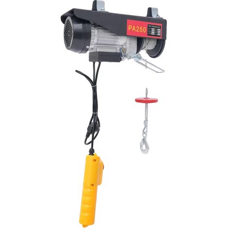 Elektrische Winde, 250 kg Tragfähigkeit, Fernbedienung, schwarz (1/2)
