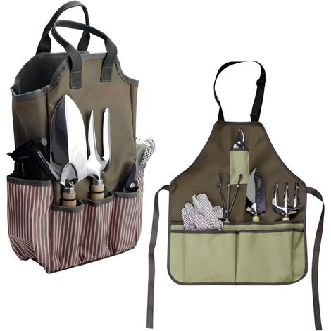 Gardener's Apron, 55x45cm, Gardening Tool Bag, 38x25x9cm, with 8 Pockets, Portable Garden Tote Bag (Tools Not Included) (1/5)