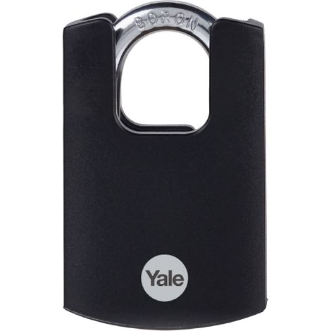 YALE Lucchetto in ottone di alta sicurezza con arco protetto Y121B/50/132/1 corpo 50mm, arco protetto in acciaio indurito al Boro, 3 chiavi (1/6)