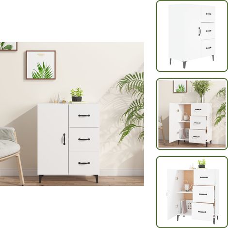 The Living Store Sideboard Weiß 69,5x34x90 cm Holzwerkstoff - Stauraum (1/5)