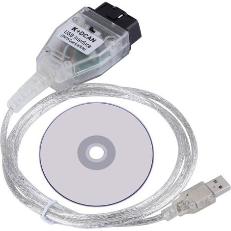 Câble d'interface OBDII K+DCAN Commutateur USB FT232RQ Diagnostic BMW 1995-2008 (1/5)