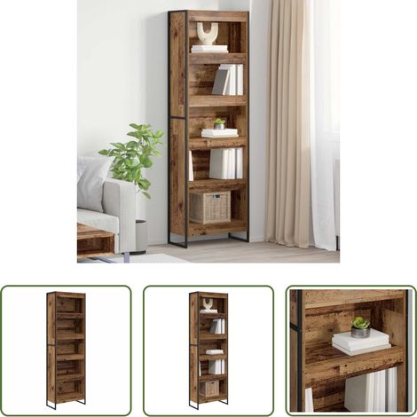vidaXL Altholz - Bücherregal 2 pcs Altholz 80 x 30 x 155 cm Holzwerkstoff (1/5)